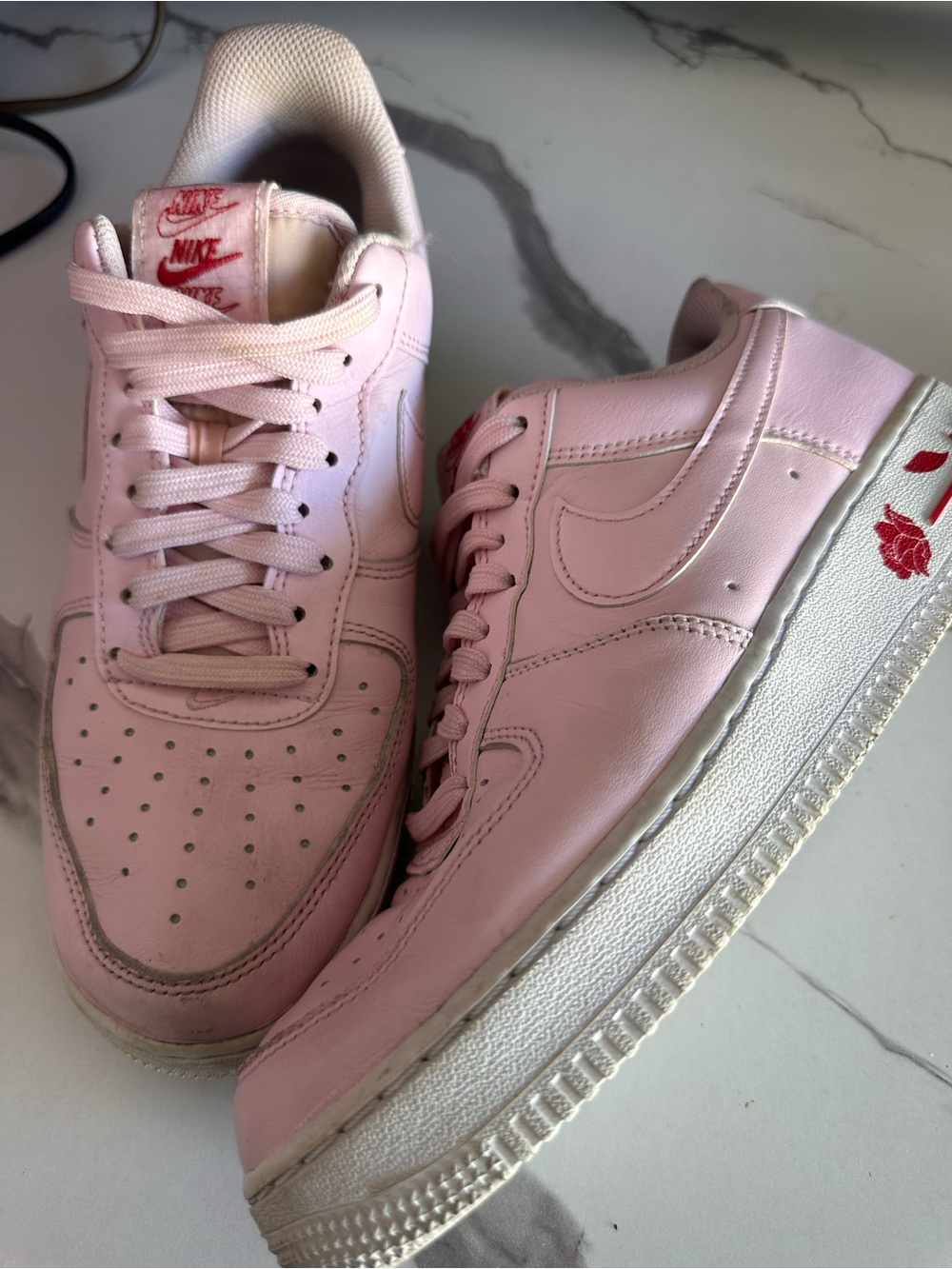 Nike Women's Light Pink Leather Low-Top Sneakers
